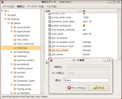 図4　Gnomeのキーテーマを