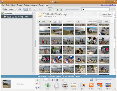 図2　Google Picasa 3.0 for Linux