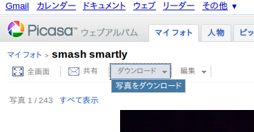 図2　Webでは写真を1枚開いたときにだけ，ダウンロードできるようになっている。