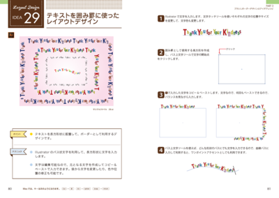 レイアウトデザインのアイデアです。アイデアのポイントとアプリのテクニックが簡潔にまとめられていて,ひとめでわかる構成です レイアウトデザインのアイデアです。アイデアのポイントとアプリのテクニックが簡潔にまとめられていて,ひとめでわかる構成です