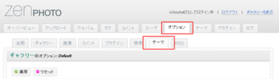 図1　テーマのオプション設定画面