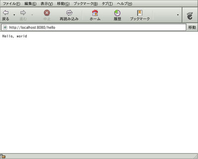 図2　/hello にアクセスしたとき