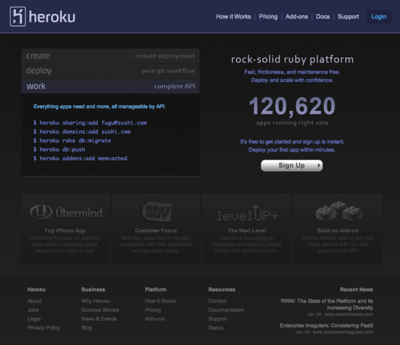 Herokuの公式サイト Herokuの公式サイト