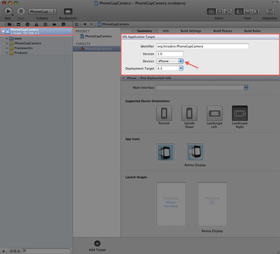 図1　Project Navigatorを開き，iOS Application Target