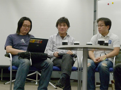 左から，保坂範行さん，稲田さん，柴田さん。