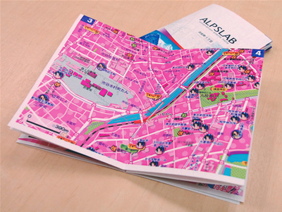 萌えちず　ALPSLAB print APIも使って，1枚の紙からミニ地図帳化