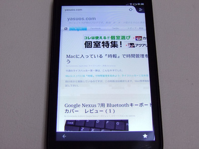 ブラウザで筆者のブログを表示している様子。日本語も問題ない ブラウザで筆者のブログを表示している様子。日本語も問題ない