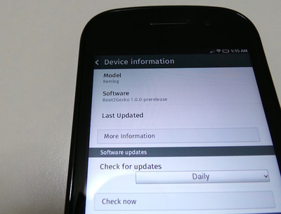 Device InformationでSoftwareのバージョンが確認できる Device InformationでSoftwareのバージョンが確認できる