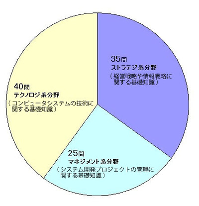 図1　ITパスポート試験の分野別出題比率（全100問）
