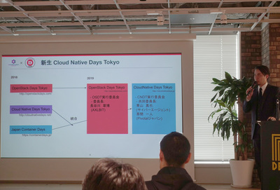 5/29に行われた説明会にて「OpenStack Days Tokyo」「CloudNative Days Tokyo」そして「Japan Container Days」の関係を紹介するOpenStack Days Tokyo 2019実行委員長 長谷川章博氏 5/29に行われた説明会にて「OpenStack Days Tokyo」「CloudNative Days Tokyo」そして「Japan Container Days」の関係を紹介するOpenStack Days Tokyo 2019実行委員長 長谷川章博氏