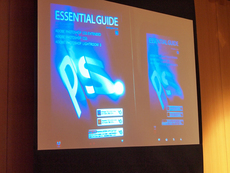 Digital Publishing Suiteのデモを行う,アドビ システムズ岩本崇氏。今回は,iPadおよびAndroid端末(Galaxy Tab)上で,ワンコンテンツマルチデバイスを実現するデモが行われた Digital Publishing Suiteのデモを行う,アドビ システムズ岩本崇氏。今回は,iPadおよびAndroid端末(Galaxy Tab)上で,ワンコンテンツマルチデバイスを実現するデモが行われた