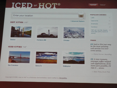 写真2　ダン氏は自身が制作した「Iced or Hot.com」