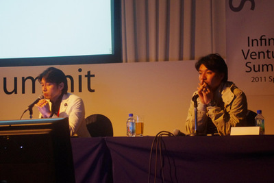 左:GMO熊谷氏,右:CA藤田氏。両者の対極的な考え方が面白い 左:GMO熊谷氏,右:CA藤田氏。両者の対極的な考え方が面白い