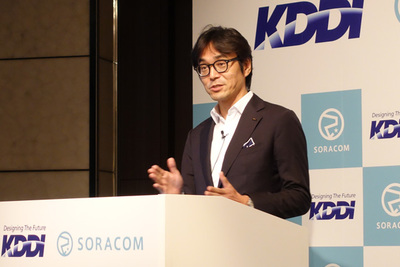 元Googleのエンタープライズ部門におられたKDDI藤井 彰人氏。ソラコムの玉川氏が前職のAWSに在籍当時から面識があり,この場にいることが「非常に感慨深い」 元Googleのエンタープライズ部門におられたKDDI藤井 彰人氏