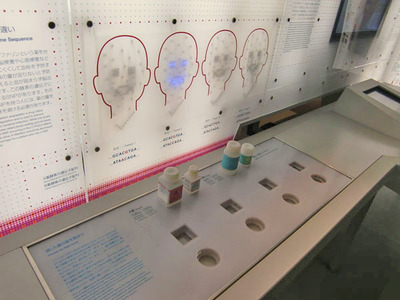 図4 遺伝子情報と薬の処方について体験できる展示 図4 遺伝子情報と薬の処方について体験できる展示