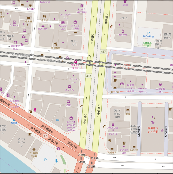 図1　秋葉原の地図画像