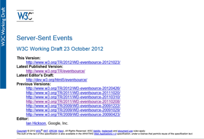 図3 W3CによるServer-Sent Events仕様 図3 W3CによるServer-Sent Events仕様