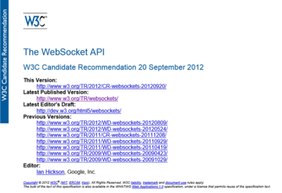 図4 W3CによるWebSocket仕様 図4 W3CによるWebSocket仕様